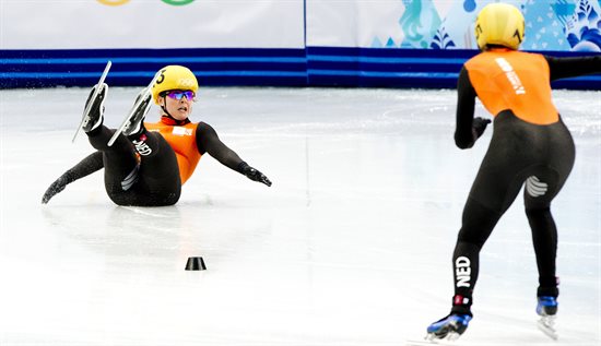 Sanne van Kerkhof ging onderuit | Foto: ANP